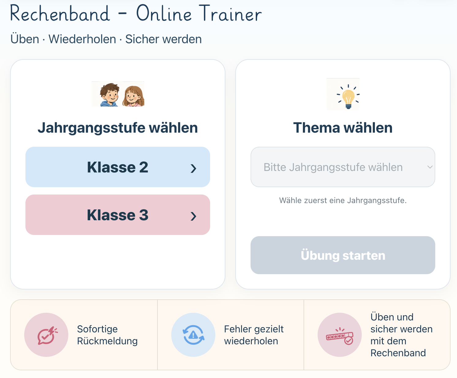 Rechenband - Online Trainer